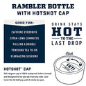 YETI Rambler - Botella de 18 onzas, acero inoxidable, aislada al aspiradora, con tapa caliente