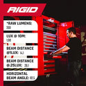 Rigid Industries - Luz de baja potencia serie A, luz LED blanca, luz todoterreno, luz LED accesoria, luz universal todoterreno (luz única, 480033)