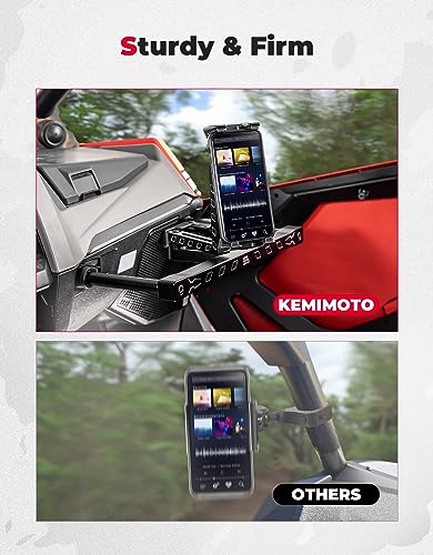 KEMIMOTO - Soportes electrónicos para dispositivos con barra de agarre compatible con RZR PRO XP, soporte para dispositivos electrónicos para teléfono tablet y GPS compatible con Polaris RZR PRO XP/XP4 2022-2023 RZR PRO R/Turbo R