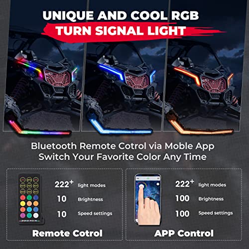 kemimoto Luces de colmillo X3 RGB, X3 montaje de luz frontal distintiva, X3 DRL iluminación compatible con Can Am Maverick X3 XDS XRS Max Turbo R 2017 2018 2019 2020 2021 2022 2023