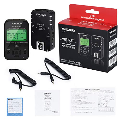 YONGNUO YN622C-KIT - Kit de Disparador inalámbrico E-TTL, con Pantalla LED para Canon, Incluye 1 Control YN622C-TX y 1 transceptor YN622 C