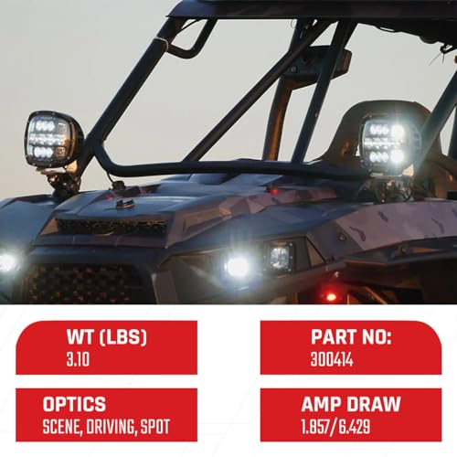 RIGID Industries – 300414 Adapt XP Extreme Powersports Luz LED con 3 Zonas de iluminación – Módulo GPS – Luz única