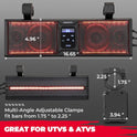 KEMIMOTO - Barra de sonido UTV de 16 pulgadas, sistema de sonido UTV, altavoces SXS, impermeable, conectividad Bluetooth con iluminación LED multicolor compatible con Polaris RZR Can-Am Defender Maverick