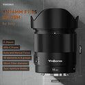 Yongnuo YN16MM F1.8S Lente para Sony E-Mount, lente Prime gran angular de 16 mm, lente F1.8 de gran apertura APS-C Marco de enfoque automático