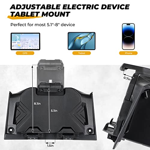 KEMIMOTO - Caja de almacenamiento para dispositivo eléctrico con GPS compatible con Polaris RZR XP Turbo RZR XP 1000 RZR para tablet de 2019-2023, soporte para teléfono, soporte de navegación con