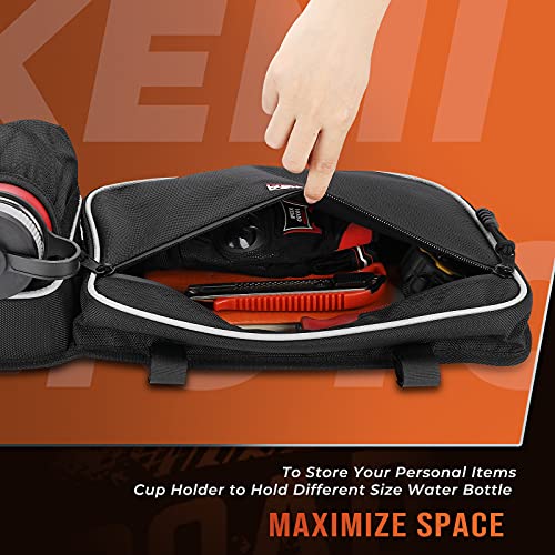 Kemimoto X3 Bolsas para puerta delantera compatibles con Can am Maverick X3 MAX Turbo R X DS Turbo X RS Turbo R 2017 2018 2019 2020 2021 2022 UTV Upper Door Bolsas de almacenamiento con rodillera extraíble y soporte para tazas