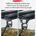 KEMIMOTO - Espejo retrovisor UTV con luz incorporada, batería recargable incorporada, espejo UTV ajustable de 360 ° para barra enrollable de 1.6-2 pulgadas, compatible con Polaris RZR Mule