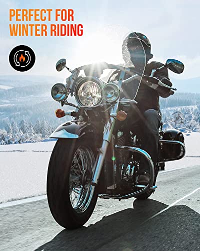 Guantes térmicos de motocicleta kemimoto, guantes calefactables para hombres y mujeres, guantes de calefacción impermeables con batería recargable, guantes eléctricos táctiles, 7.4 V 2600 mAh, calor hasta 3.5 – 6 horas (XXL, negro)