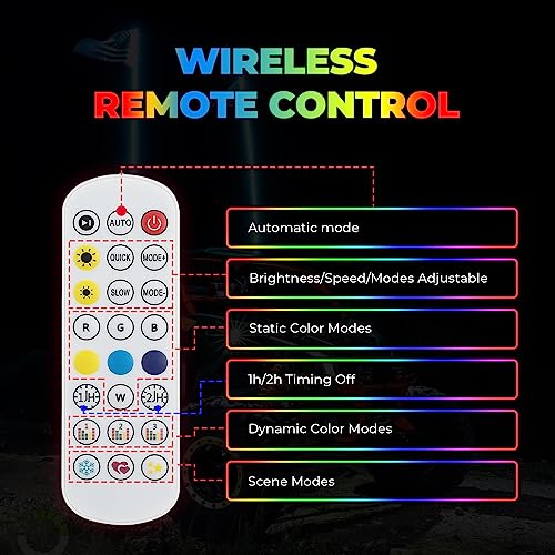 UTV - Luces LED de látigo con control remoto