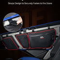KEMIMOTO X3 Bolsas de almacenamiento para puerta delantera y trasera, color rojo compatible con Can Am Maverick X3 Max/X RS/DS/MR T/urbo RR All Max modelos con rodillera extraíble y soporte para vasos