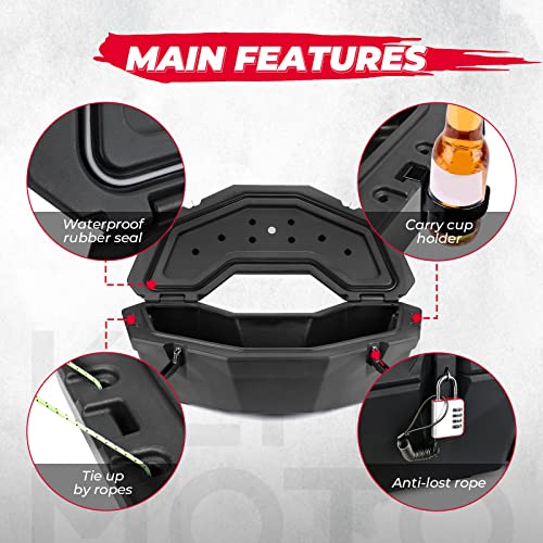 kemimoto Caja de cama X3, caja de almacenamiento Maverick X3, caja de almacenamiento Maverick con estante trasero compatible con Can am Maverick X3, Outlander (excepto 6 x 6), Renegade, OEM Reemplaza #715004778 con LinQ montado
