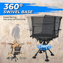 KEMIMOTO Silla de caza giratoria silenciosa de 360 grados, altura ajustable, plegable, portátil, cómoda, silla de caza y pesca