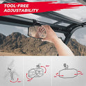 KEMIMOTO Espejo retrovisor ajustable sin herramientas, compatible con Polaris Ranger 1000 XP 900 500 570 / Crew Espejo retrovisor con visión amplia, repuesto para espejo retrovisor convexo # 2879969