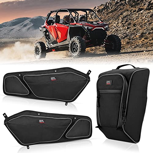 KEMIMOTO 2023 PRO XP Juego de bolsas de almacenamiento para puerta 1680D y bolsa central con rodillera extraíble y cremalleras de PVC resistentes al desgaste, bolsas de herramientas UTV compatibles con Polaris RZR PRO XP 2020-2023