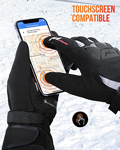 Guantes térmicos de motocicleta kemimoto, guantes calefactables para hombres y mujeres, guantes de calefacción impermeables con batería recargable, guantes eléctricos táctiles, 7.4 V 2600 mAh, calor hasta 3.5 – 6 horas (XXL, negro)