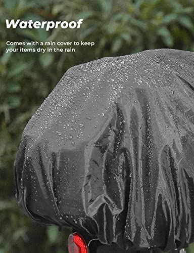 KEMIMOTO Bolsa trasera para bicicleta, bolsa para maletero de bicicleta, gran capacidad, resistente al agua, con cubierta de lluvia, bolsa para sillín de bicicleta, para compras, viajes, ciclismo