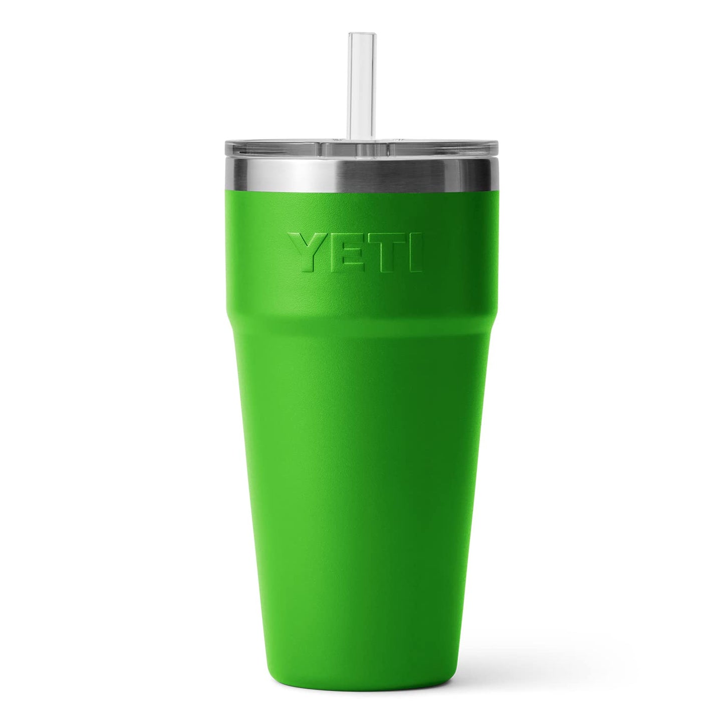 YETI Rambler - Taza de paja de 26 onzas, aislada al aspiradora, acero inoxidable con tapa de popote, color verde