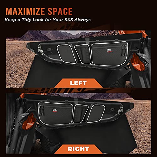 Kemimoto X3 Bolsas para puerta delantera compatibles con Can am Maverick X3 MAX Turbo R X DS Turbo X RS Turbo R 2017 2018 2019 2020 2021 2022 UTV Upper Door Bolsas de almacenamiento con rodillera extraíble y soporte para tazas