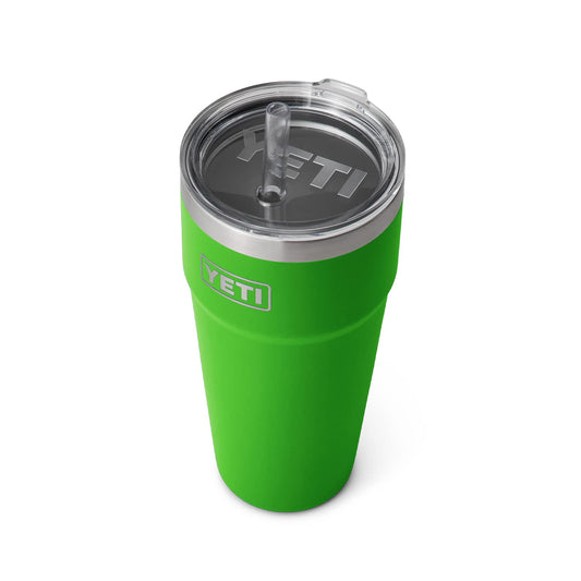 YETI Rambler - Taza de paja de 26 onzas, aislada al aspiradora, acero inoxidable con tapa de popote, color verde