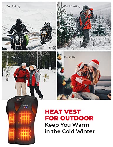 KEMIMOTO - Chaleco calefactor para hombre, chaleco calefactor de invierno, chaleco de caza climatizado, guante táctico, batería no incluida