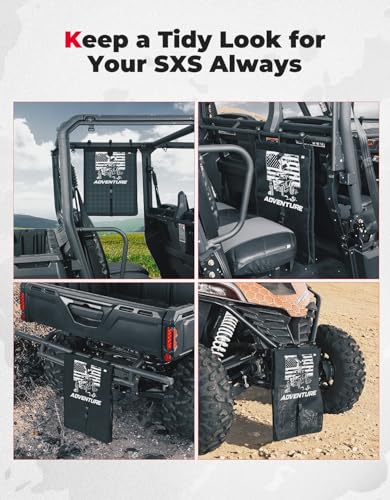 KEMIMOTO UTV Bolsa de basura universal de malla compatible con Polaris RZR Can-Am CFmoto Pioneer Teryx Mule Yamaha Arctic Cat carrito de golf todoterreno
