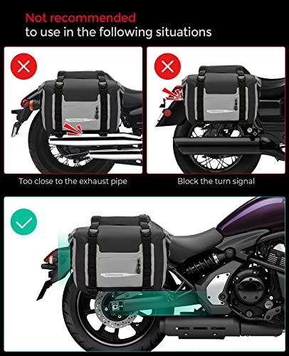 Kemimoto Alforjas de motocicleta impermeables de PVC 50L