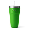 YETI Rambler - Taza de paja de 26 onzas, aislada al aspiradora, acero inoxidable con tapa de popote, color verde