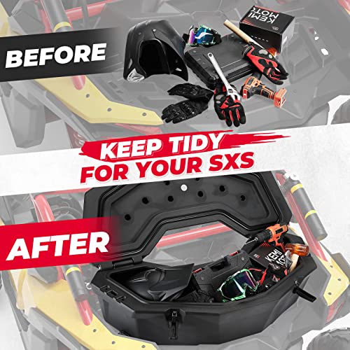 kemimoto Caja de cama X3, caja de almacenamiento Maverick X3, caja de almacenamiento Maverick con estante trasero compatible con Can am Maverick X3, Outlander (excepto 6 x 6), Renegade, OEM Reemplaza #715004778 con LinQ montado