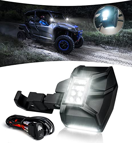 Lupar - Espejo retrovisor LED UTV para espejo retrovisor lateral compatible con barra de jaula de 1.5-2 pulgadas para SXS lado a lado Polaris RZR XP Can-Am Pioneer Yamaha Rhino Wolverine Kawasaki