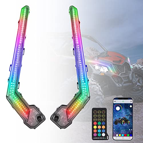 kemimoto Luces de colmillo X3 RGB, X3 montaje de luz frontal distintiva, X3 DRL iluminación compatible con Can Am Maverick X3 XDS XRS Max Turbo R 2017 2018 2019 2020 2021 2022 2023