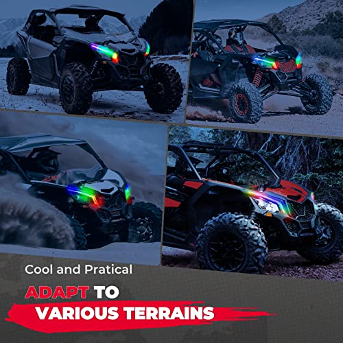 kemimoto Luces de colmillo X3 RGB, X3 montaje de luz frontal distintiva, X3 DRL iluminación compatible con Can Am Maverick X3 XDS XRS Max Turbo R 2017 2018 2019 2020 2021 2022 2023