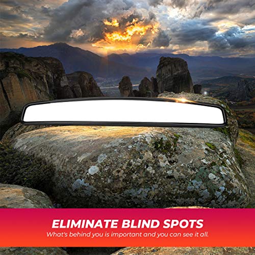 Kemimoto - Espejo retrovisor de 15 pulgadas UTV Race Convex Center Mirror con abrazaderas de 3/4 1.75 pulgadas o 2 pulgadas compatibles con Polaris RZR PRO XP R, Pioneer, CFMOTO ZFORCE, Can Am Commander Maverick, Talon 1000R 1000X
