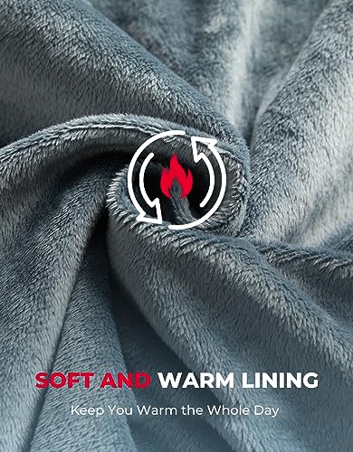 KEMIMOTO Sudadera con capucha térmica con batería de 12 V, sudadera térmica para hombres y mujeres, chaqueta de forro polar con cremallera completa