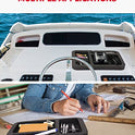 Kemimoto Almohadilla para tablero de barco, accesorios para teléfono celular, soporte para salpicadero de barco, organizador de tablero de barco, compartimentos separados para teléfonos celulares, herramientas de pesca, navegación, soporte de accesorios d