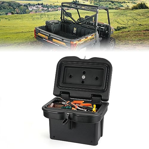 KEMIMOTO 2023 - Caja de almacenamiento para cama compatible con Polaris Ranger 1000 XP 900 800 700 570 500, Polaris General 1000 Caja de carga dura de 21 litros, accesorios para cama