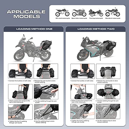 Rhinowalk Equipaje de viaje para motocicleta