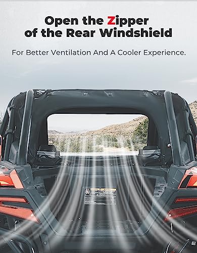 Kemimoto PRO XP - Parabrisas trasero UTV suave para ventana trasera compatible con RZR PRO XP /Turbo R 2020-2023 - Tapón de polvo, a prueba de polvo, accesorios de panel a prueba de lluvia