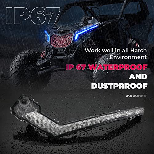 kemimoto Luces de colmillo X3 RGB, X3 montaje de luz frontal distintiva, X3 DRL iluminación compatible con Can Am Maverick X3 XDS XRS Max Turbo R 2017 2018 2019 2020 2021 2022 2023