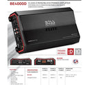 BOSS Audio Elite BE4000D 4000 Watt, Class D, Monoblock Amplifier, Remote Subwoofer Control