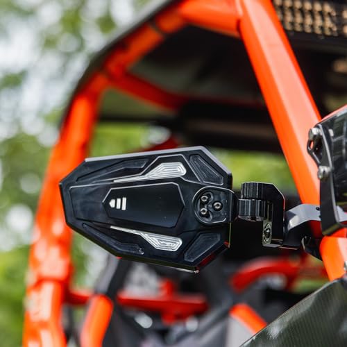 KEMIMOTO - Espejos laterales de aluminio UTV, se adapta a barra enrollable de 1.75"-2" con parabrisas, compatible con Polaris RZR Turbo XP1000 Can Am Talon Kawasaki, espejos laterales reemplazables
