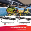 KEMIMOTO UTV espejo central lado a lado, espejo UTV de 15 pulgadas con abrazaderas ajustables de perfil bajo para barras de 1.65 a 2 pulgadas, compatible con Polaris RZR 2008-2023 y Can-Am