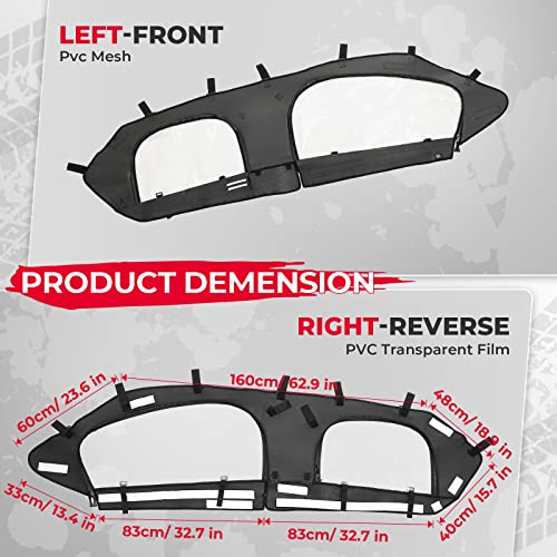Kemimoto Kit de puerta superior suave X3, carcasa superior de puertas de cabina suave UTV, piel de puerta superior suave compatible con modelos de 4 plazas Can Am Maverick X3 Max 2017-2023, funciona con techo y parabrisas parciales