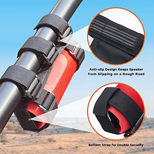 kemimoto Soporte de altavoz UTV, soporte de altavoz portátil ajustable de 2 correas para barra enrollable de 1.5 a 2.25 pulgadas, compatible con Polaris RZR Ranger Can Am X3 Commander Pioneer Kawasaki Mule