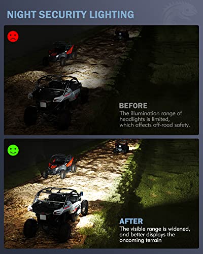 Lupar - Espejo retrovisor LED UTV para espejo retrovisor lateral compatible con barra de jaula de 1.5-2 pulgadas para SXS lado a lado Polaris RZR XP Can-Am Pioneer Yamaha Rhino Wolverine Kawasaki