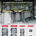 KEMIMOTO UTV - Fundas de asiento de piel, repelente al agua, juego de cojines de asiento UTV con funda para reposacabezas compatible con Can Am Defender delantero, dos puertas, fundas de asiento de banco divididas