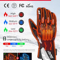 Guantes térmicos de motocicleta kemimoto, guantes calefactables para hombres y mujeres, guantes de calefacción impermeables con batería recargable, guantes eléctricos táctiles, 7.4 V 2600 mAh, calor hasta 3.5 – 6 horas (XXL, negro)
