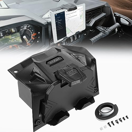 KEMIMOTO - Caja de almacenamiento para dispositivo eléctrico con GPS compatible con Polaris RZR XP Turbo RZR XP 1000 RZR para tablet de 2019-2023, soporte para teléfono, soporte de navegación con