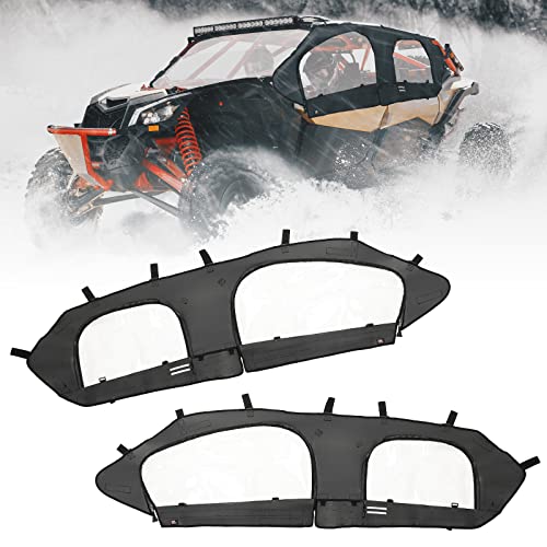 Kemimoto Kit de puerta superior suave X3, carcasa superior de puertas de cabina suave UTV, piel de puerta superior suave compatible con modelos de 4 plazas Can Am Maverick X3 Max 2017-2023, funciona con techo y parabrisas parciales