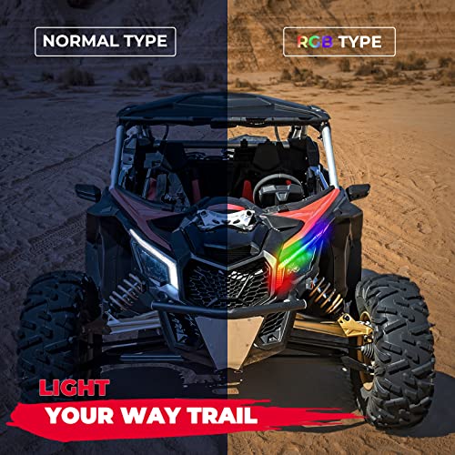 kemimoto Luces de colmillo X3 RGB, X3 montaje de luz frontal distintiva, X3 DRL iluminación compatible con Can Am Maverick X3 XDS XRS Max Turbo R 2017 2018 2019 2020 2021 2022 2023