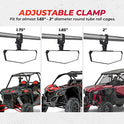 KEMIMOTO UTV Espejo retrovisor SXS UTV con vista transparente con abrazadera de aluminio ajustable de perfil bajo de 1.6-2 pulgadas, compatible con Polaris RZR/Pioneer/Talon/Kawasaki KRX/Mule/Can Am X3/CFMOTO